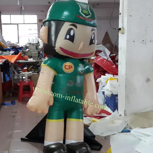 Inflatable green robot model carton
