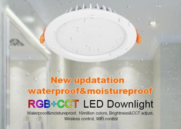 Milight Wifi IP65 Waterproof 15W RGB+CCT LED Downlight 2.4G RGB and CCT adjustable 3000k to 6000k LED Ceiling light