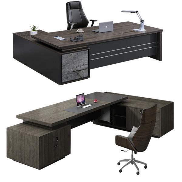 Executive Large Office Table with Commercial Furniture PANEL Wood Style and L Shape