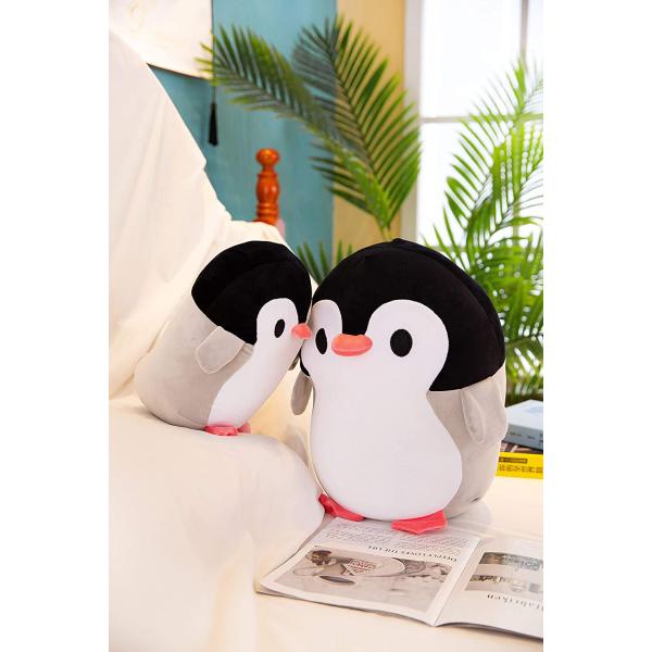 Long Pile Fur Stuffed Penguin Toy BSCI Certified