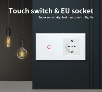 Combinação de tomada de tomada do interruptor de toque Euro Standard Tipo 157 para caixa de montagem circular