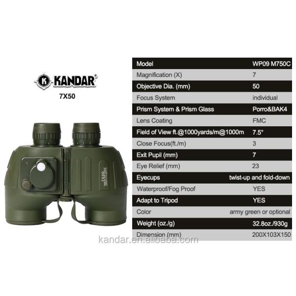 7X50 Binoculars with Compass Rangefinder Telescope Your Ultimate Marine Navigation Tool