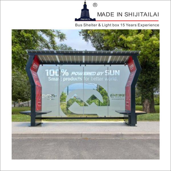 Waterproof Double Side 160mm SS304 Modern Bus Shelter