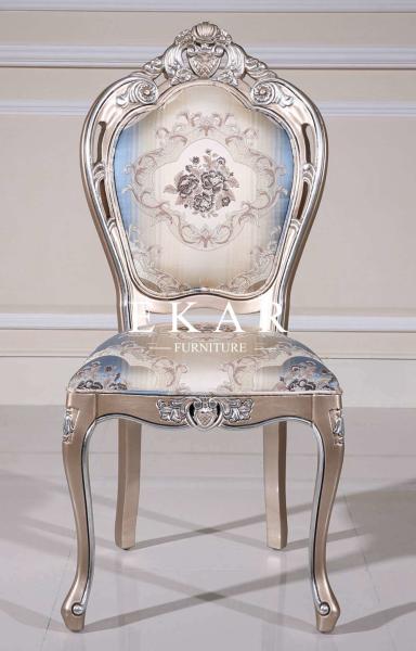 Fabric Wood Upholstery European Design Dining Table Chair Set