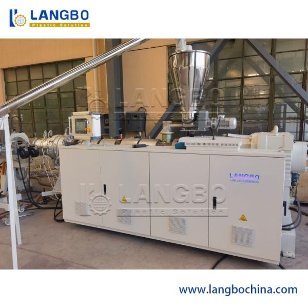 Computer Control PVC Pipe Extrusion Line , Twin Screw Pvc Tube Making Machine