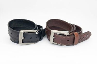 Largura ocasional da correia de couro 3.8cm dos homens trançados de superfície com a curvatura da luz do Gunmetal da escova