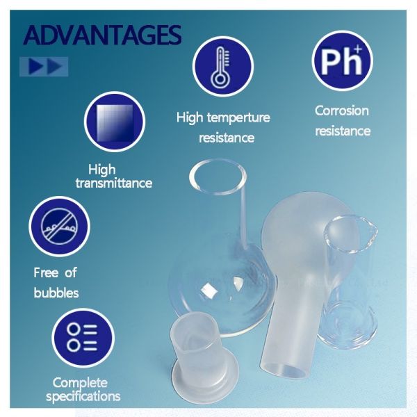 99.99% SiO₂ High Purity Two-Neck Quartz Round Bottom Flask 1200°C Acid Alkali Resistant Labware
