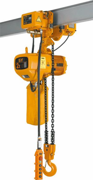 3 Phase Stainless Steel Chain Hoist Yellow Color Leading Crane For Lifting Goods