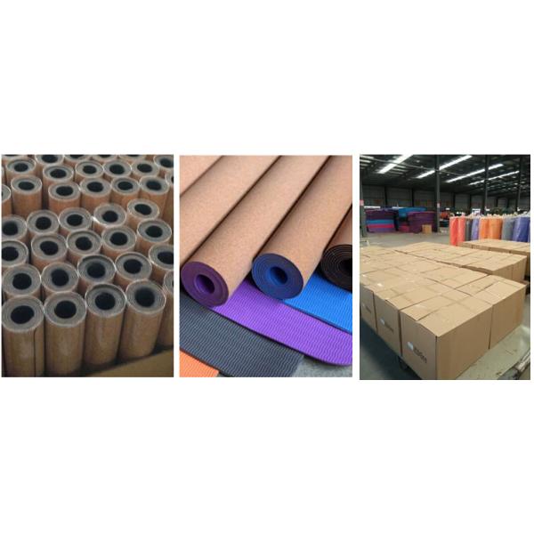 On Sale Eco-Friendly Anti Slip Natural Rubber Cork Yoga Mat thickness 3~8mm