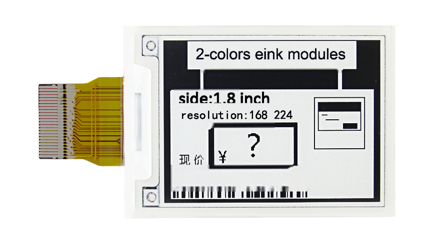 1.8 Inch E Paper E Ink Display 224×168 Resolution 24pin Low Power E Ink Display