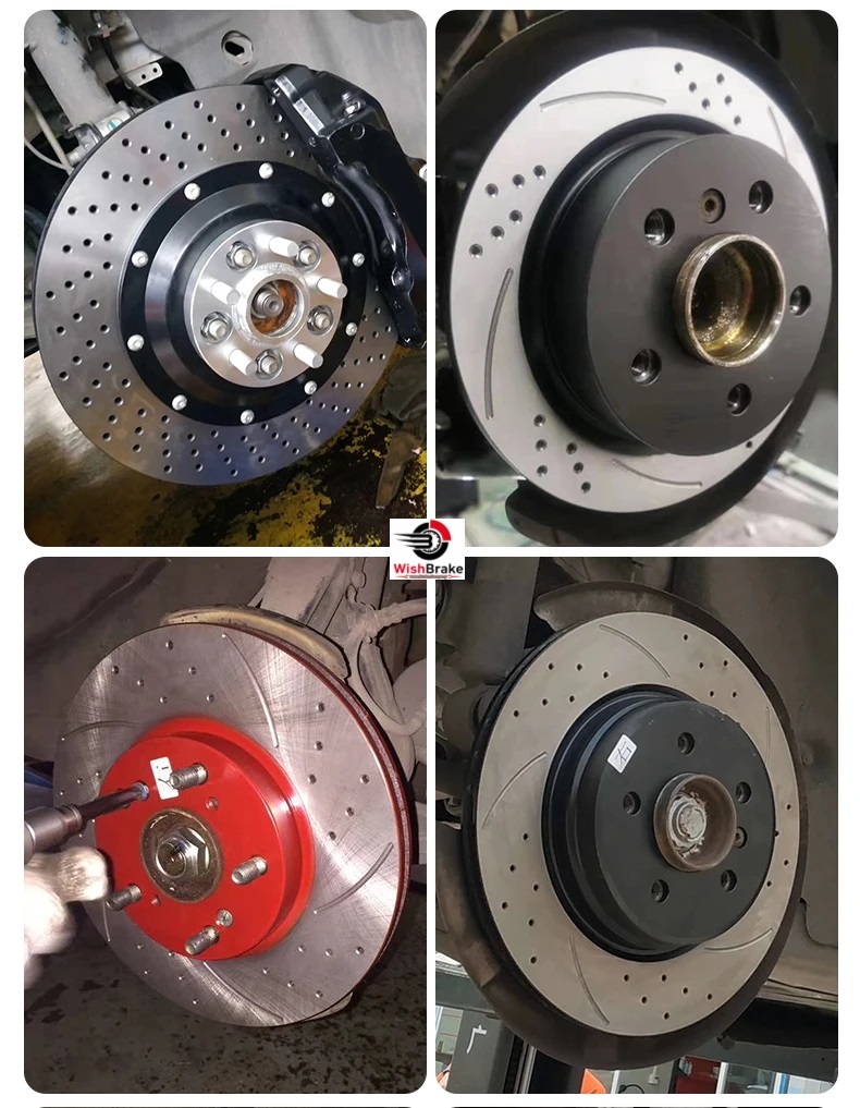 Brake Disc supplier Wholesale drilled and slotted front Brake Disc For Audi Noiseless Resolve Brake Shaking Good Heat Dissipation Auto Parts Car Brake Discs Automotive BRAKE ROTOR