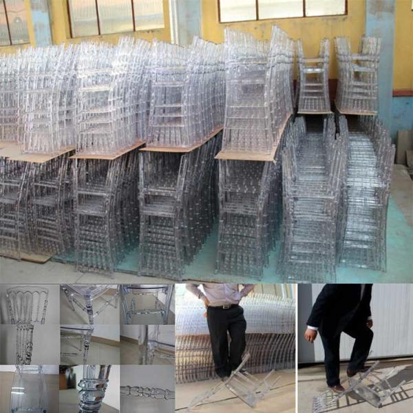 O noivo Resin Wedding Banquet da noiva preside Chiavari empilhável Diamond Crystal 40x40x92cm