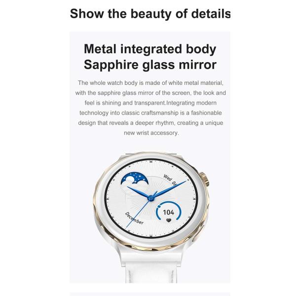 HK43 Lady Fashion NFC BT Call Smart Watch Bracelet Health Tracker Heart Rate Music Women