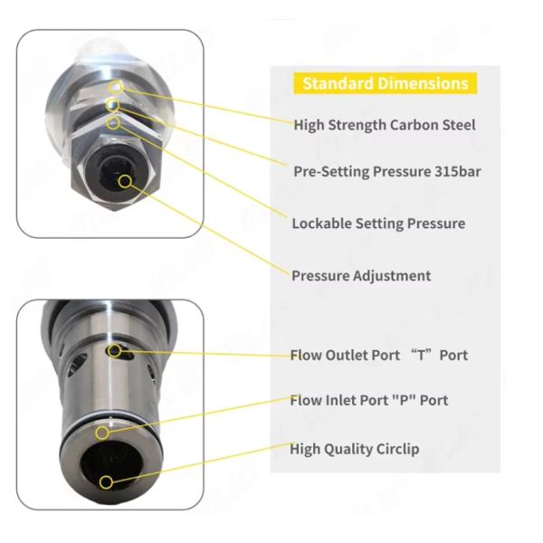 Sany SY75C SY55U SY60C SY125C SY70C Excavator Hydraulic Relief Valve Work Machinery Parts Main Service  Valve Pressure Swing device