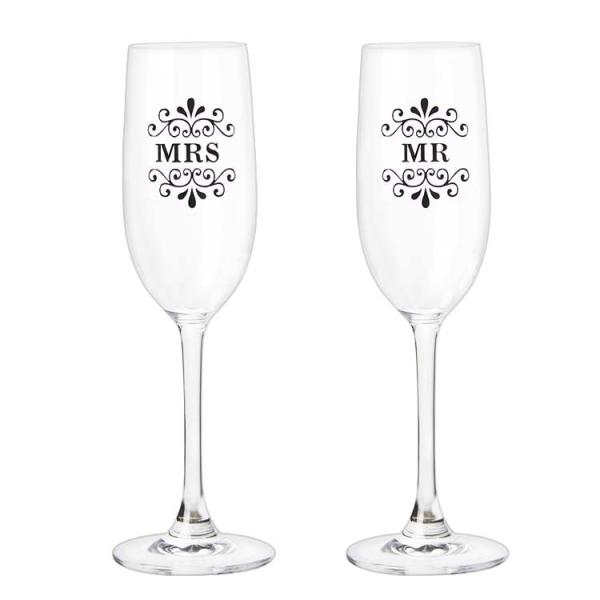 High Quality Champagne Flute Set Couple Lead Free Crystal Clear Wine Glass Gift