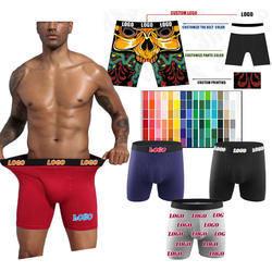 OEM Mens Sexy Underwear Custom Logo Floral Pattern Boxer Briefs