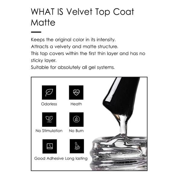 Gel UV pour ongles mat et manteau de dessus OEM & ODM 1 kg Gel de manteau de dessus mat et velours écologique