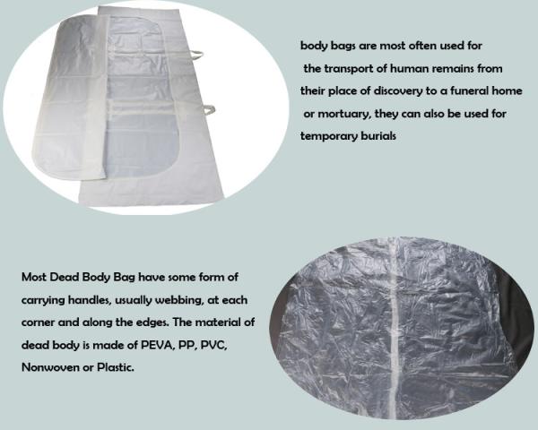 Mortuary Disaster Hospital Disposable Body Bag Leakproof With PEVA Material