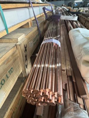 Pure 99.95% C1020 0F-Cu Copper Round Bar Brush Finish For Ship Parts Hard State