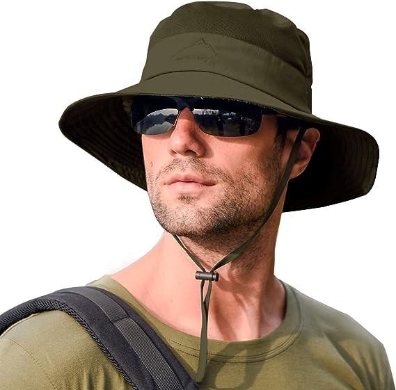 Wide Brim Bucket Hat Foldable Boonie Hat for Fishing Hiking Garden Safari Beach Breathable for Fishing, Hiking, Camping