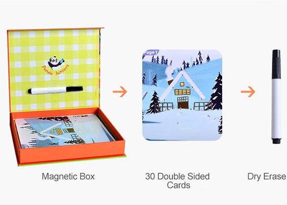 50 Pieces Early Learning Flash Cards Spot The Difference Games For Kids 3-6