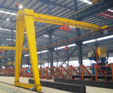 Good Quality BMH Model Portable Single Beam Travelling Semi Gantry Crane with Hoist
