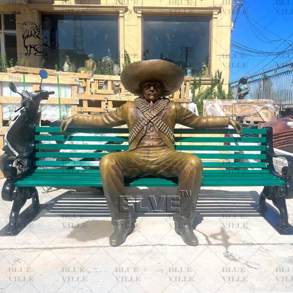 Bronze Sitting Cowboy Sculpture Life Size Copper Man Figure Statue Casting Park Landscape Decoration Outdoor
