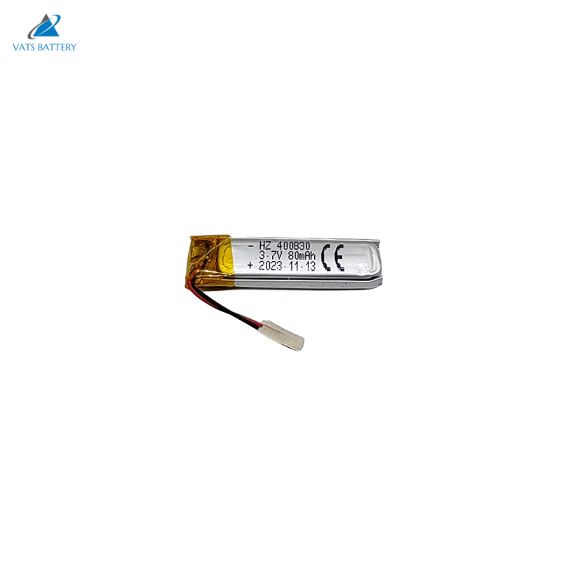 400830 3.7V Slim Li-polymer Battery 80mAh 110mAh With Solder Tabs For Wearable Devices And Toys