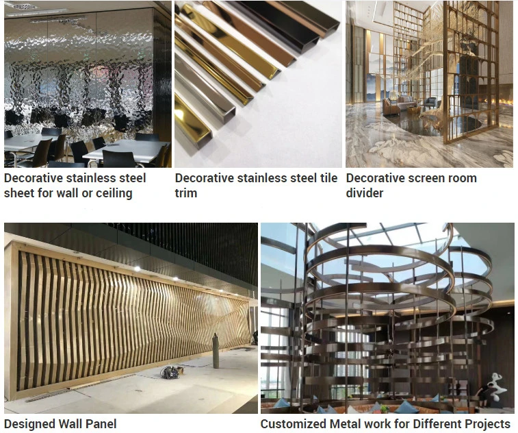 Настраивайте большую волновую водяную волновую нержавеющую сталь Металлический лист 0,8 * 1220 * 2440 мм Зеркальное волновое полотно