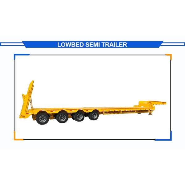 80 Ton 100 Ton 4 Axle Gooseneck Lowboy Trailer for Flatbed and 10 Layer Steel Spring