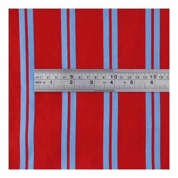 Кожа благоприятная хлопчатобумажная футболка ткань 40S двойная нить полосатая джерси текстура