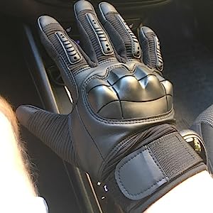 Protective Gear Full Finger Gloves, Motorcycle Tactical Gloves Upgraded Touch Screen Damping Palm Pads Rubber Guard