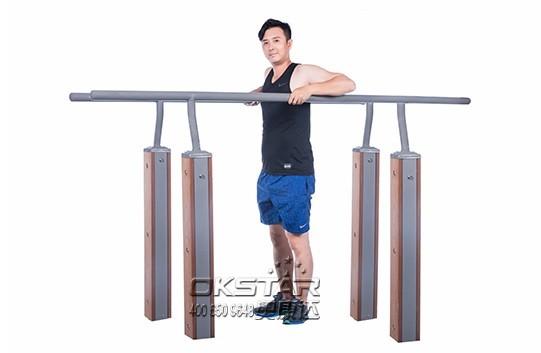 outdoor exercise equipments WPC materials based double bar with TUV certificates