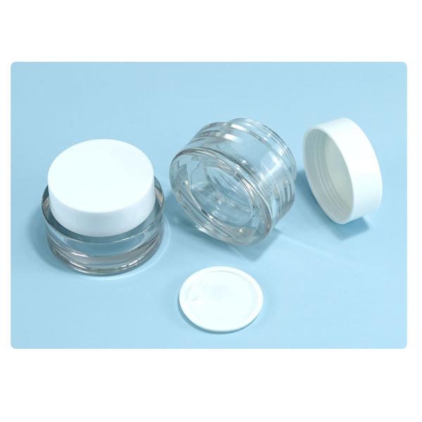 Jarrón de acrílico de doble pared transparente 50G para crema cosmética