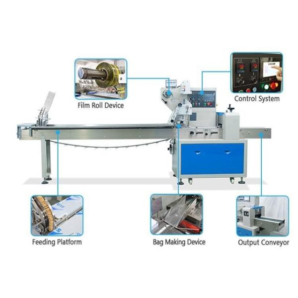 Horizontal Multi Function Automatic Pillow Flow Biscuit Moon Cake Ice Cream