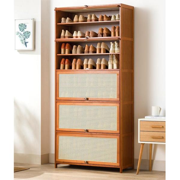 Modern Wooden Shoe Cupboard Rack Storage Organizer 5 Tier