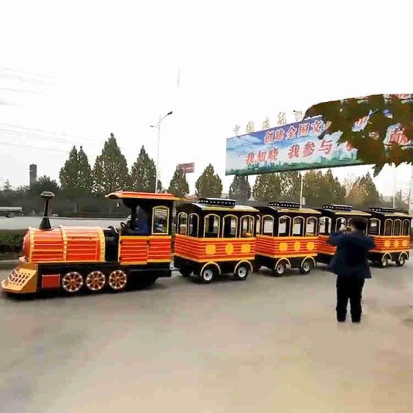 Miniature Tourist Train Rides , Family Train Ride Hydraulic Brake