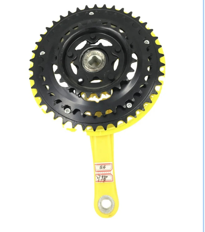 Желтый цвет 3 скорости Mtb Кранкет Горный велосипед Sprocket 24 34 42 T * 165MM