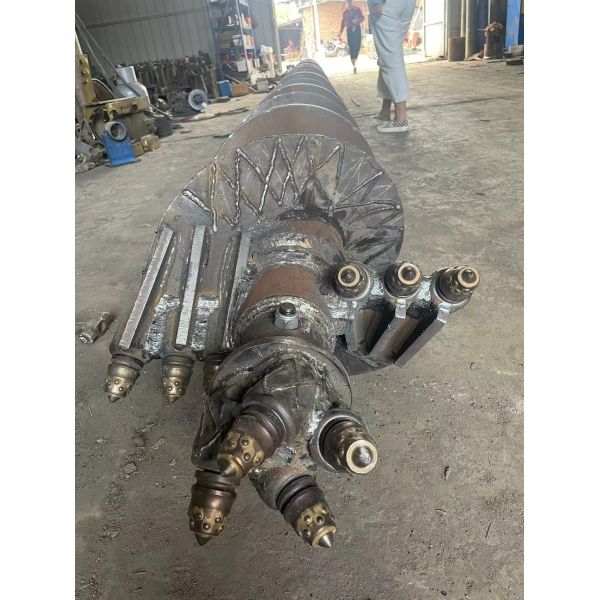 Hydraulic Auger Drive Attachment with Tungsten Carbide-Tipped Drill Bit and ISO 13031 Quick Coupler for 5-20 Ton Excavators