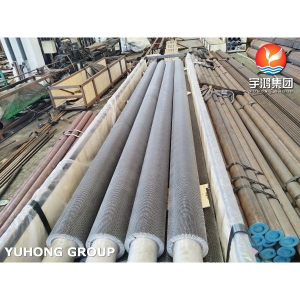 Tubo de aleta dentada de acero inoxidable HFW ASTM A312 TP304H con material de aleta SS304 para bobina de calefacción
