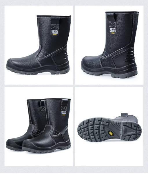 OEM High Top Genuine Leather Work Shoes Steel Plate Safety Boots Genuine Leather Security Work Boots Pu Injection Sole