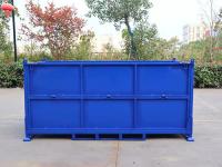 Caja de paletas de acero plegable y de acoplamiento ahorrando espacio y hecha de material Q235