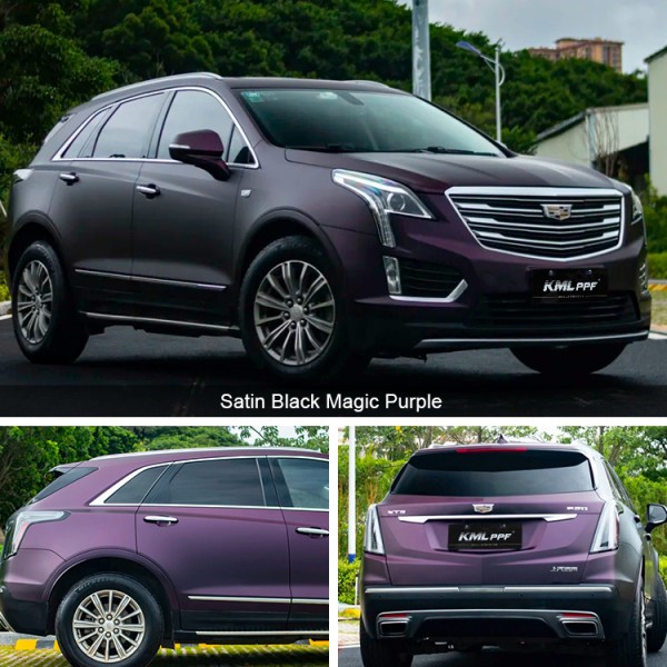 KML Professional Anti-scratch and Anti-fouling PPF TPU Film Body protection Satin Black Magic Purple Car Color Change Film
