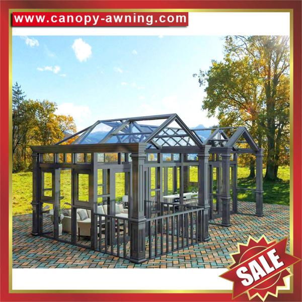 high quality prefab outdoor glass alu aluminum aluminium alloy sunroom sun house cabin shed kits for sale