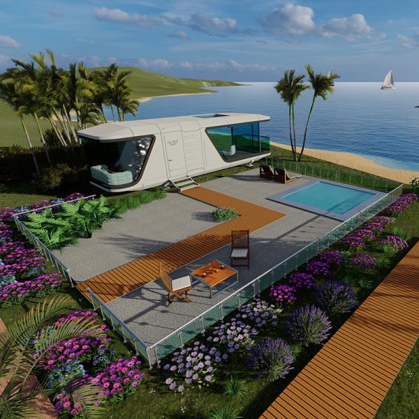 10 Tons Space Capsule House for Prefabricated Construction Customizable  Wind Resistance