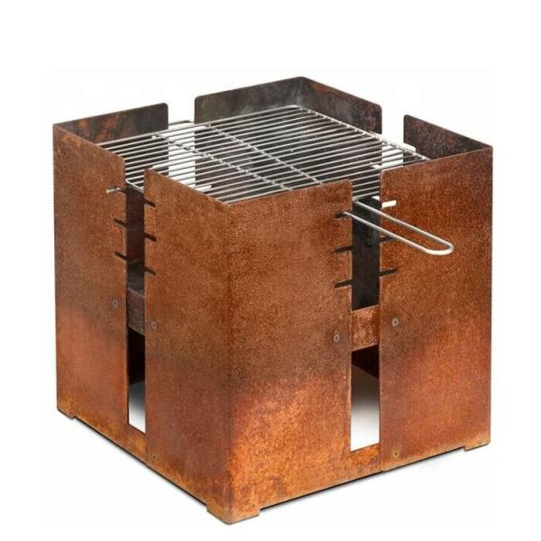 Fogo de aço pre oxidado Pit And Grill Charcoal Burning de Corten do quadrado