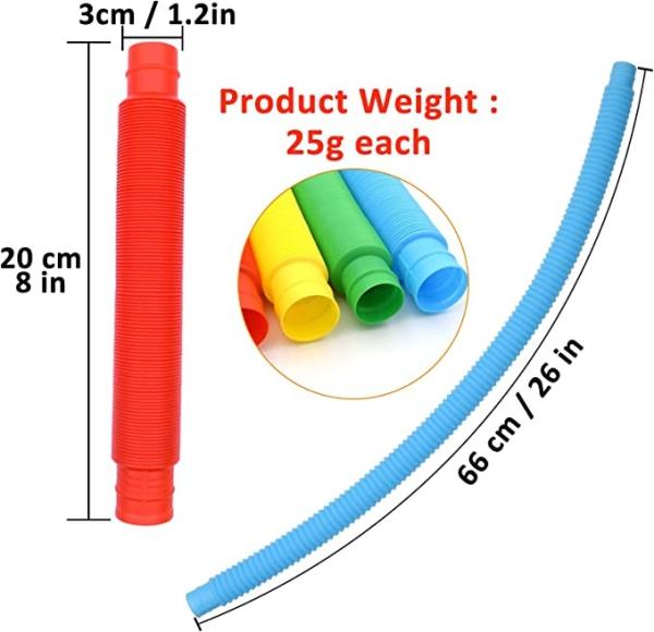 Many Colors ABS Material Pop Tube Fidget Toys Soft Ring Shape Changing For Kids