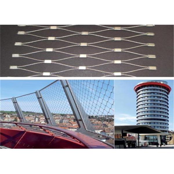 7x7 Stainless Steel Rope Mesh Netting 2mm Steel Rope Mesh Netting For Elevated Walkway Railing