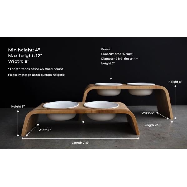 OEM ODM Personalized Pet Bowls Ceramic Elevated Dog Bowls Eco Friendly