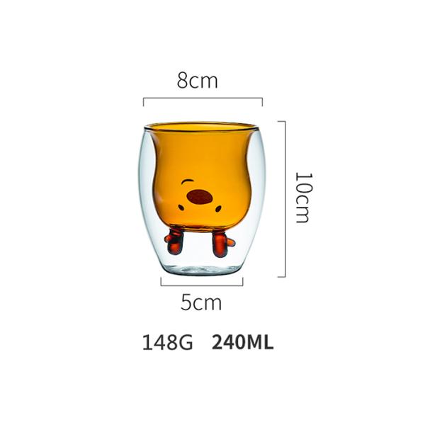 Олени двойного слоя домочадца персонализировали стеклянной логотип чашки 240ml подгонянный емкостью